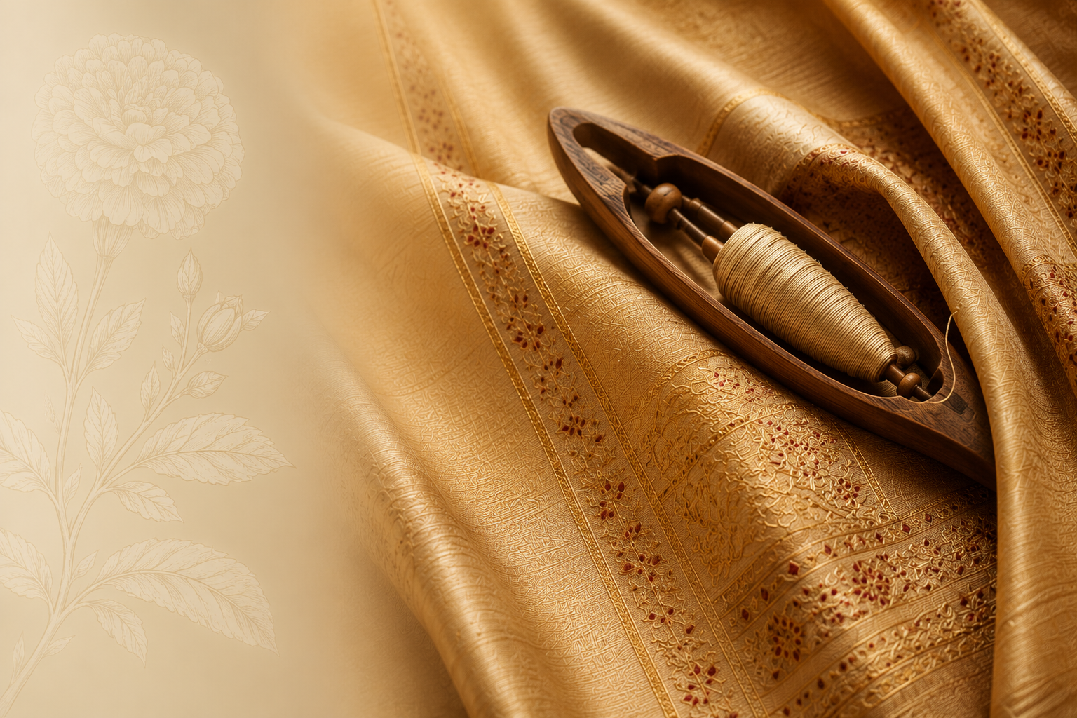 Authentic Muga Silk handwoven in Assam, India